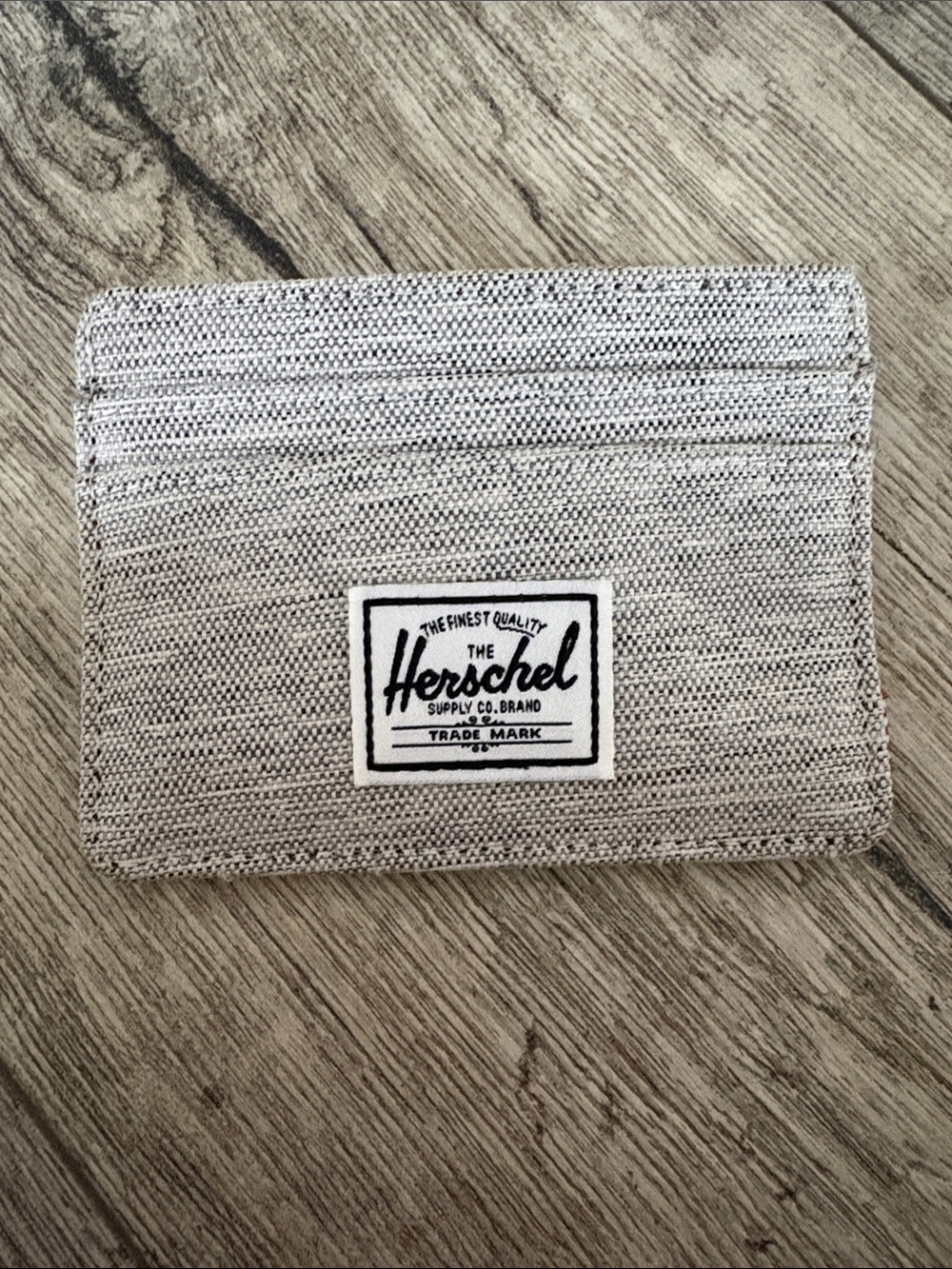 Herschel Supply Company Light Gray Fabric Card Sleeve with Logo Patch